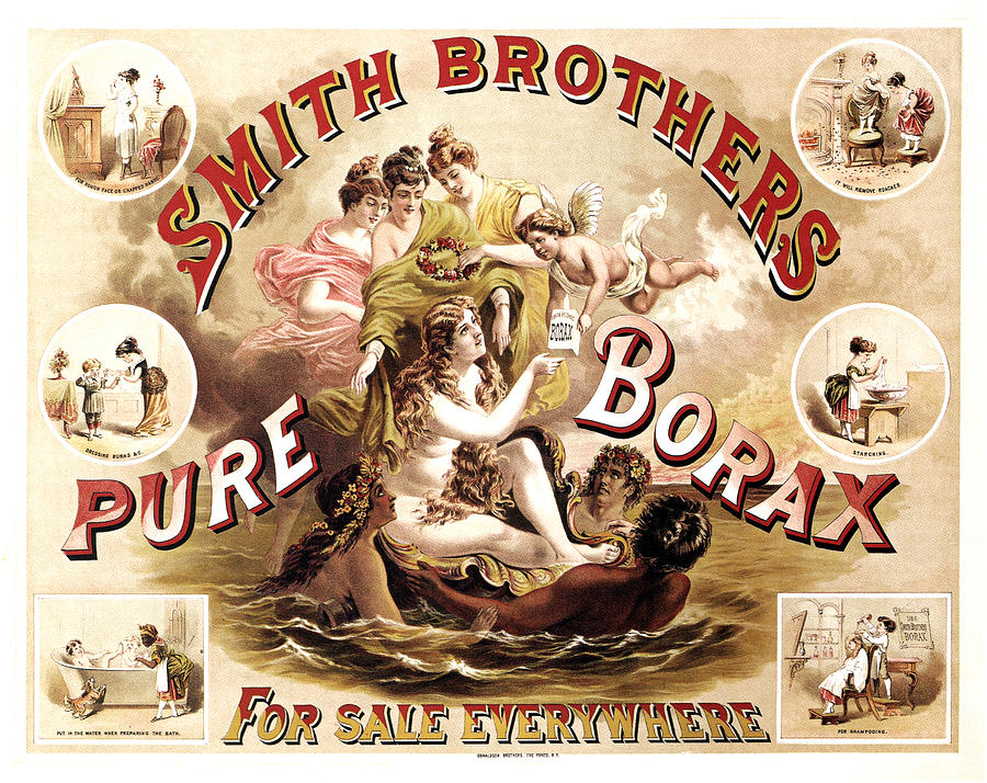 Smith Brothers Pure Borax - Cleaner, Soap - Vintage Advertising Poster Mixed Media