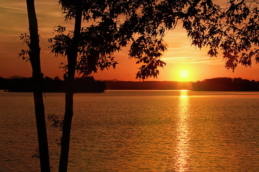 Smith Mountain Lake Silhouette Sunset Photograph by The James Roney Collection
