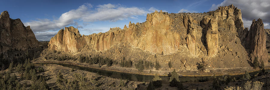 Smith Rock and Crooked River Panorama Photograph by Belinda Greb