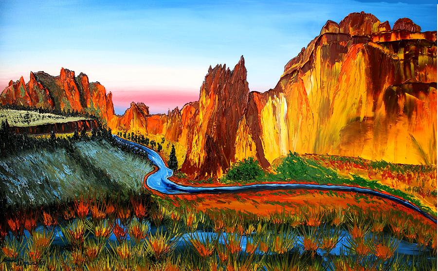 Smith Rock At Sunset 3 Painting by James Dunbar