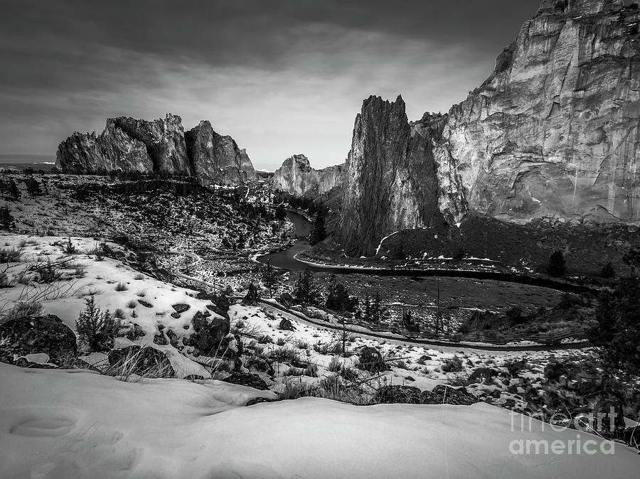 Smith Rock Black And White Photograph