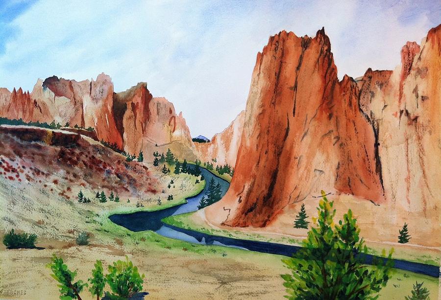 Smith Rock State Park Painting by Karen Stark