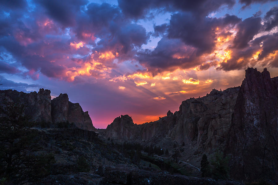 Mountain Photograph - Smith Rock Sunset by Clint Melsha