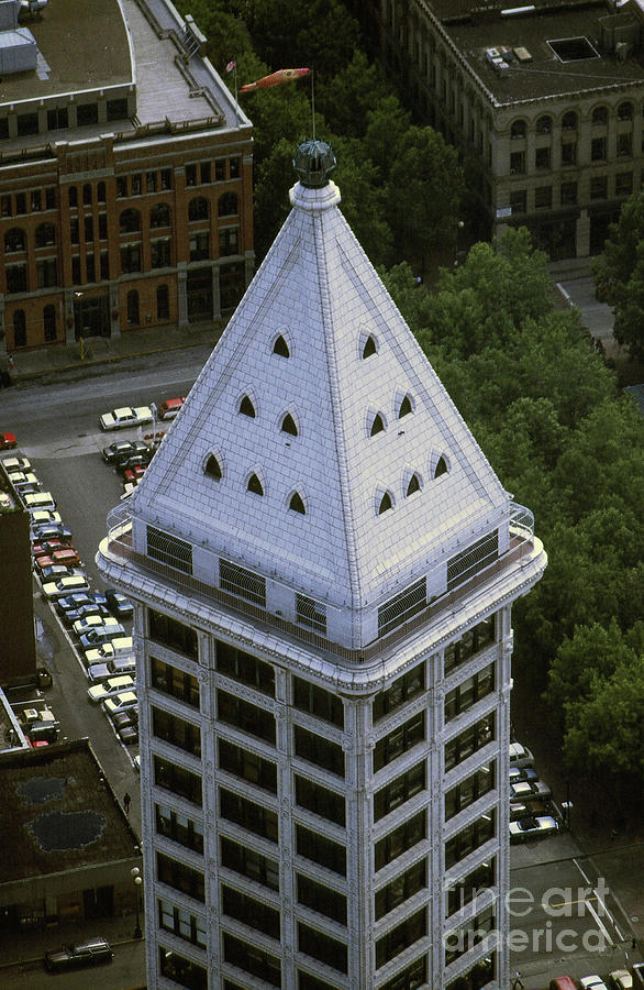 Seattle Photograph - Smith tower from Columbia-Seafirst Center, Seattle 1989 by Monterey County Historical Society