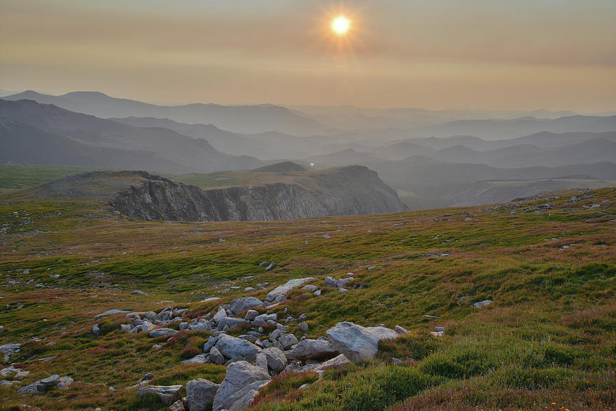 Smoke Filled Sunrise from Mt. Evans Highway Photograph by Ray Mathis