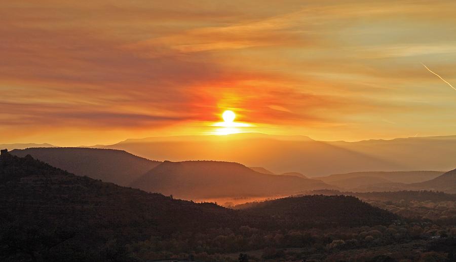 Smoke Filled Sunset Photograph by Gary Kaylor