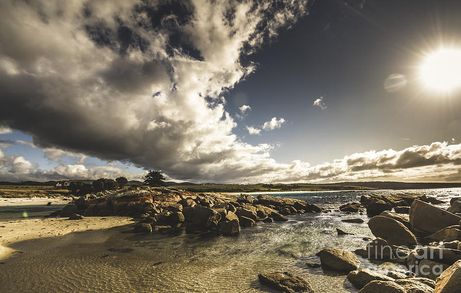 Smoke like clouds on The Bay Of Fires Photograph by Jorgo Photography