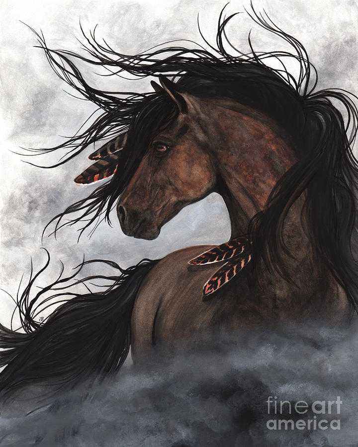 Feather Painting - Storm Chaser Majestic Horse by AmyLyn Bihrle