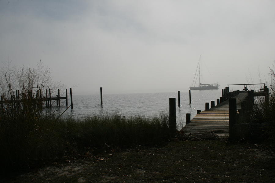 Deltaville Photograph - Smoke on the Water by Shirley Cox Schroeder
