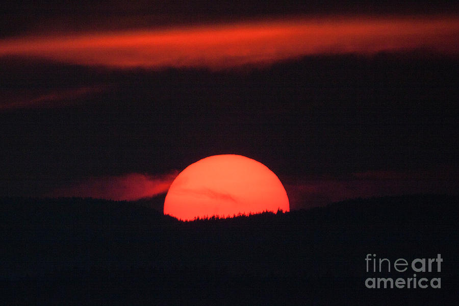 Smoke Red Sun Setting Photograph by Xine Segalas