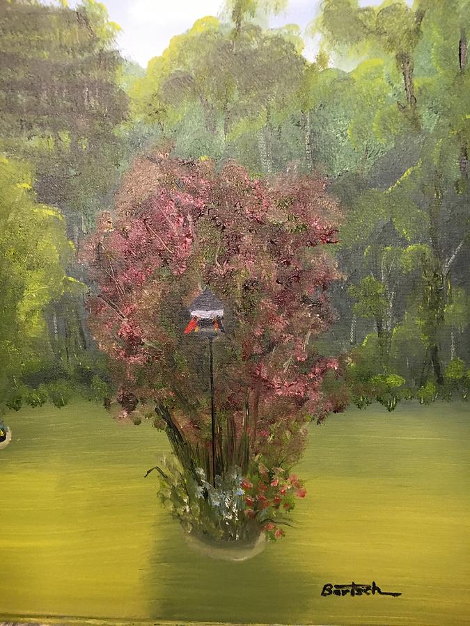 Smoke Tree Garden Painting by David Bartsch