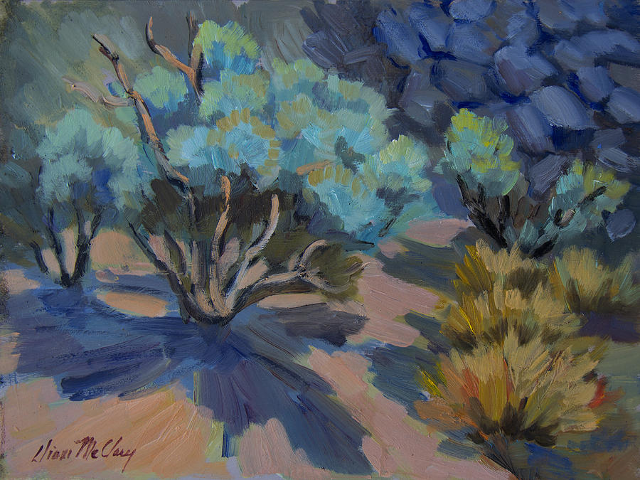Smoke Tree in La Quinta Cove Painting by Diane McClary