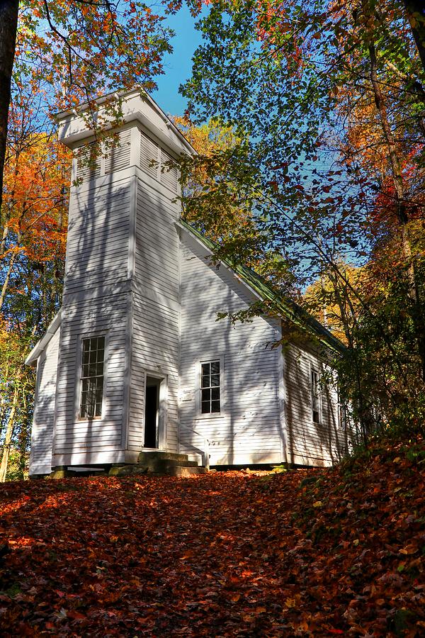 Smokemont Baptist Church In The Great Smoky Mountain National Park During Fall Photograph