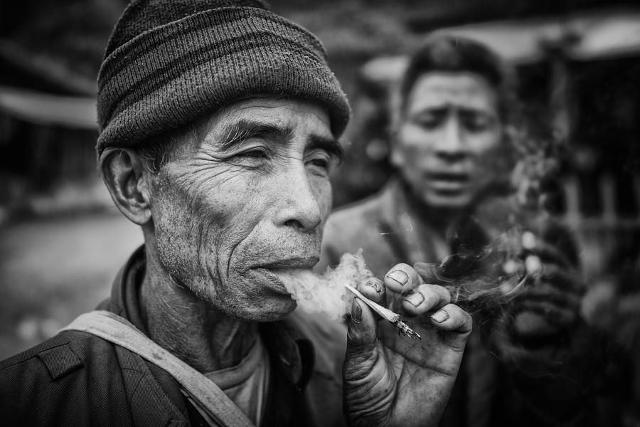 Black And White Photograph - Smokers by Franz Sussbauer