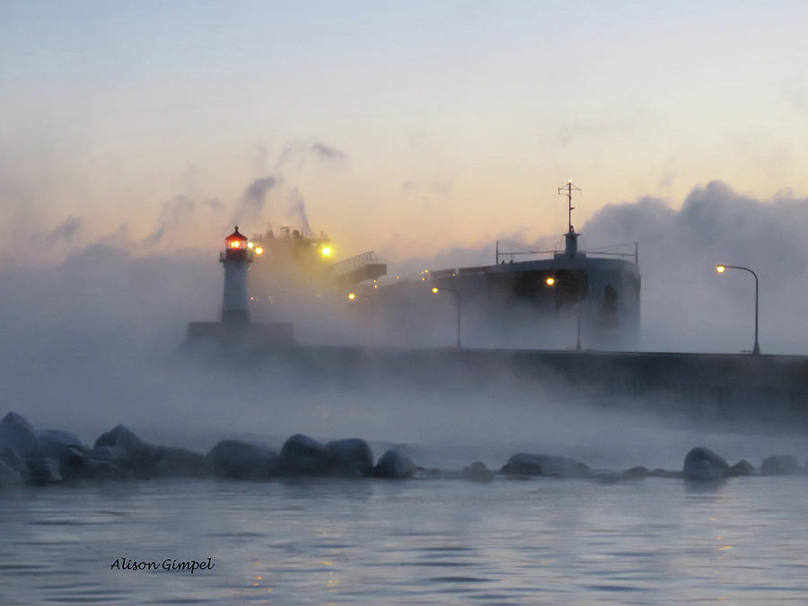 Winter Photograph - Smokey Arrival by Alison Gimpel
