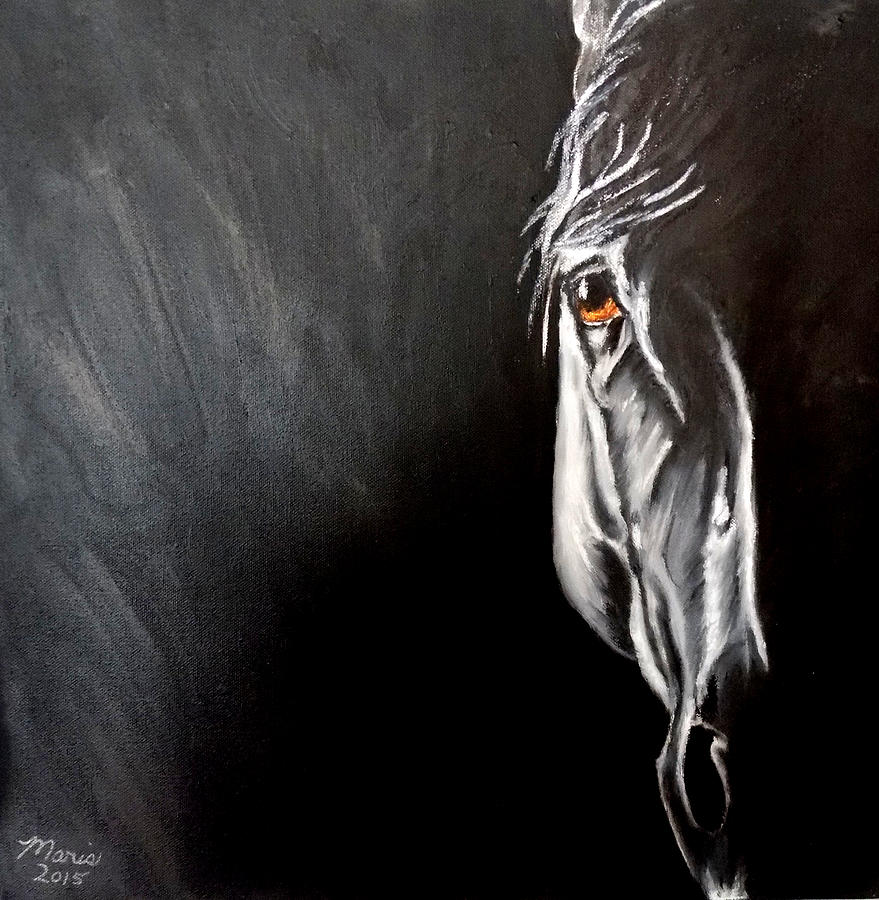 Horse Painting - Smokey by Maris Sherwood
