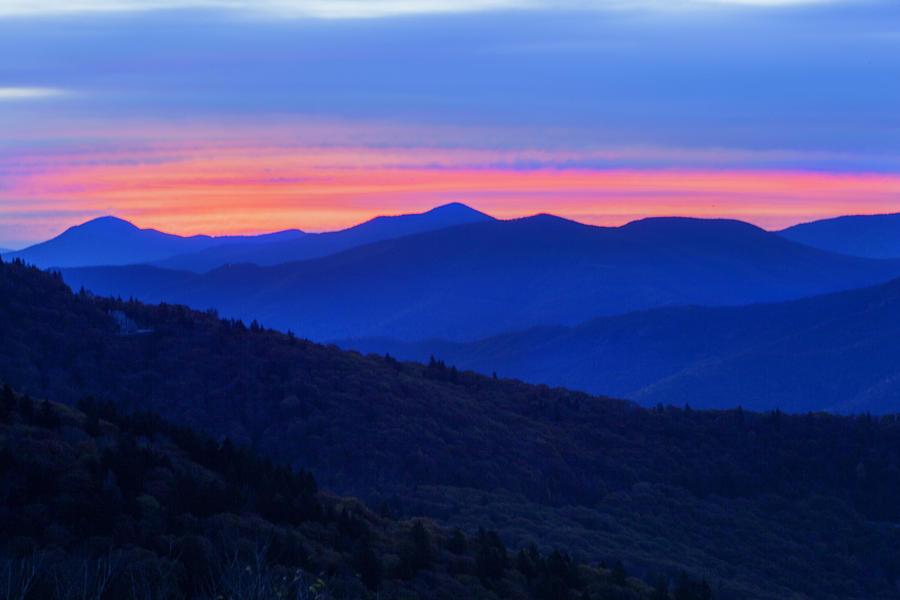 Smokey Mountain Sunset Photograph by CA  Johnson
