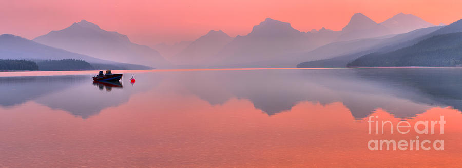 Smokey Pink Over Lake McDonald Photograph by Adam Jewell