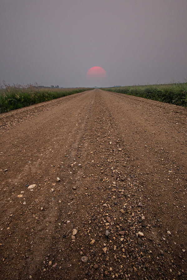 Sunset Photograph - Smokey Road to Nowhere by Aaron J Groen