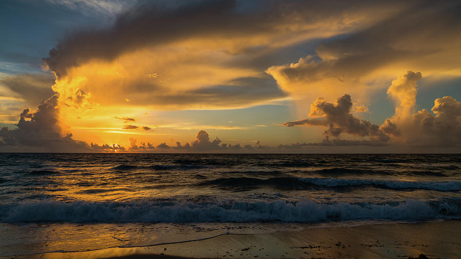 Smokey Storm Sunrise Delray Beach Florida Photograph by Lawrence S Richardson Jr