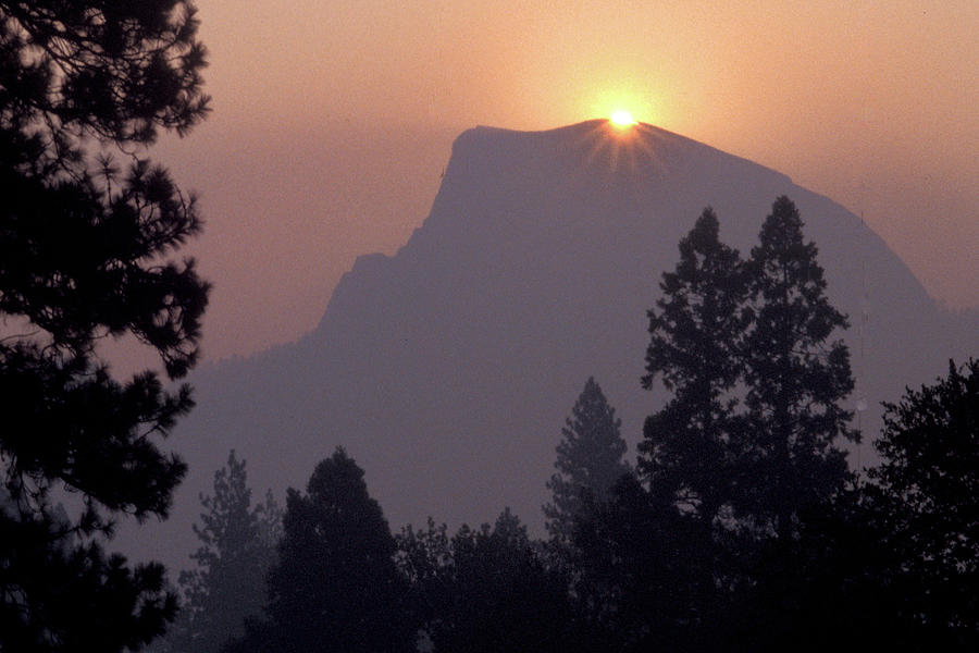 Smokey Sunrise at Half Dome Photograph by Jerry Griffin