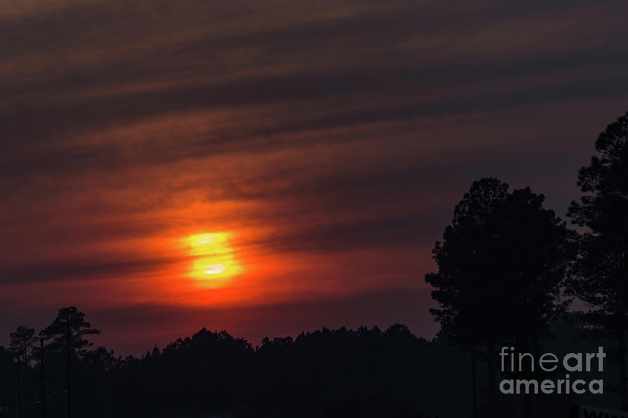 Smokey Sunset-1 Photograph by Charles Hite
