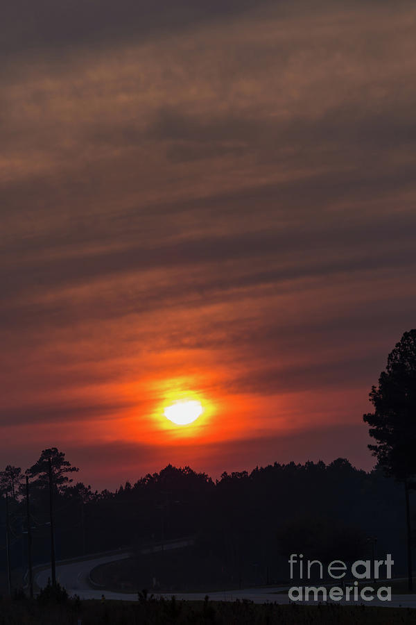 Smokey Sunset-2 Photograph by Charles Hite