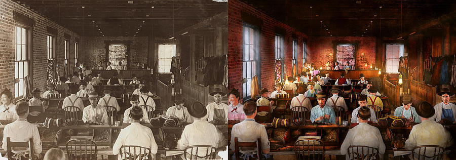 Smoking - Cigar - Hand rolled cigars 1909 - Side by Side Photograph by Mike Savad