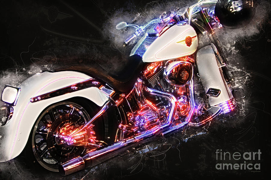 Transportation Photograph - Smoking Hot Hog Harley Davidson 20161102 by Wingsdomain Art and Photography