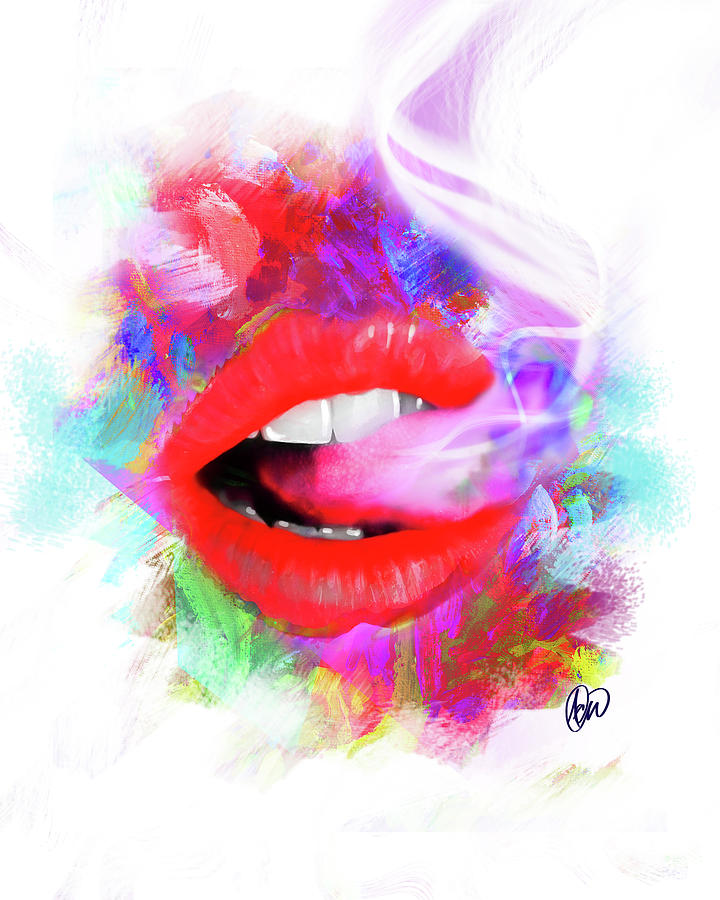 Smoking Lips Digital Art