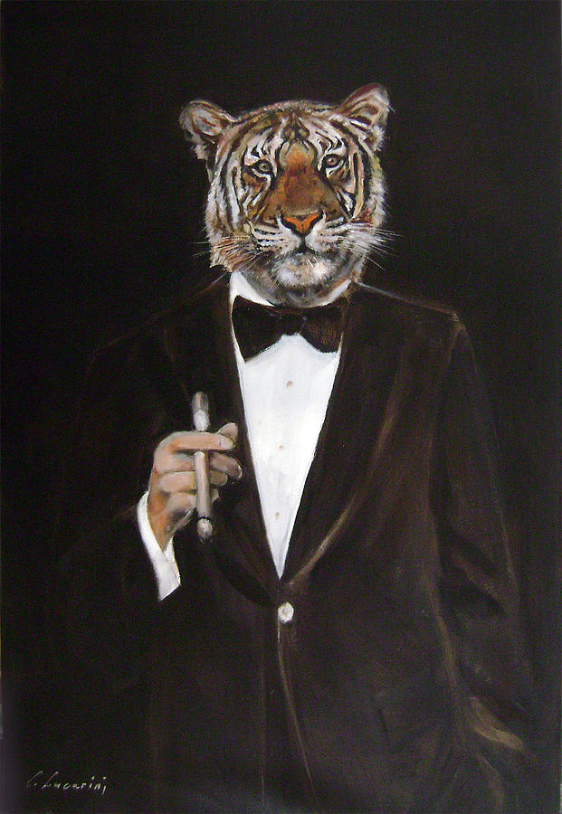 Tigers Painting - Smoking Tiger by Camilo Lucarini.