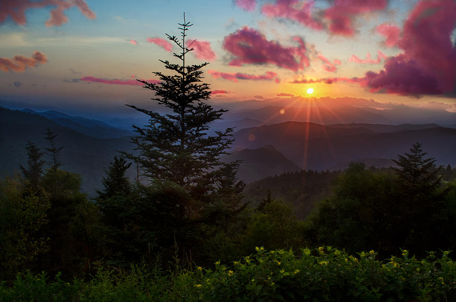 Sunset Photograph - Smoky Mountain Sunset by Christopher Mobley