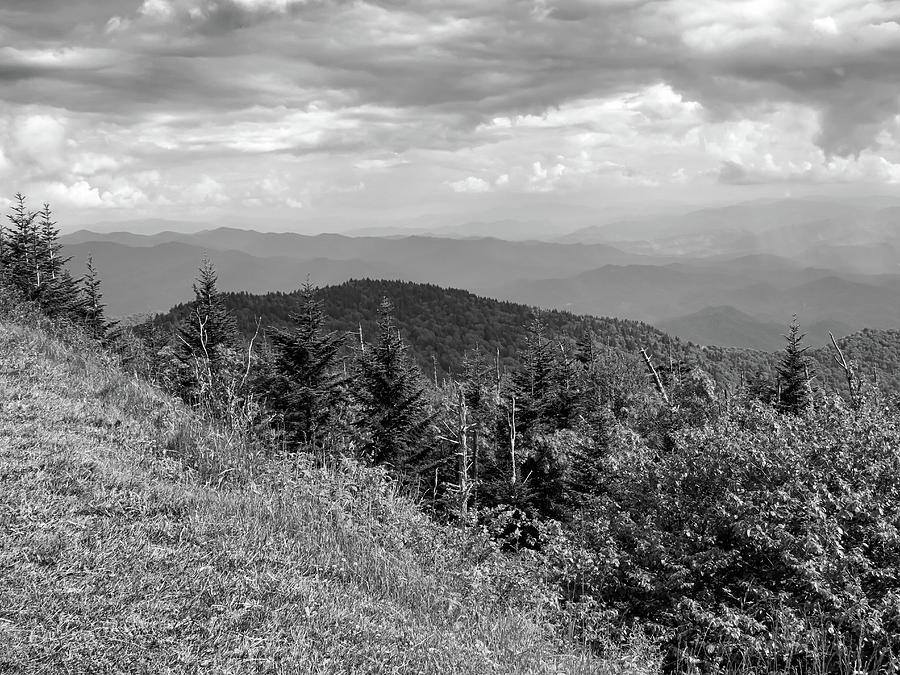 Smoky Mountain Vista B W Photograph by Connor Beekman