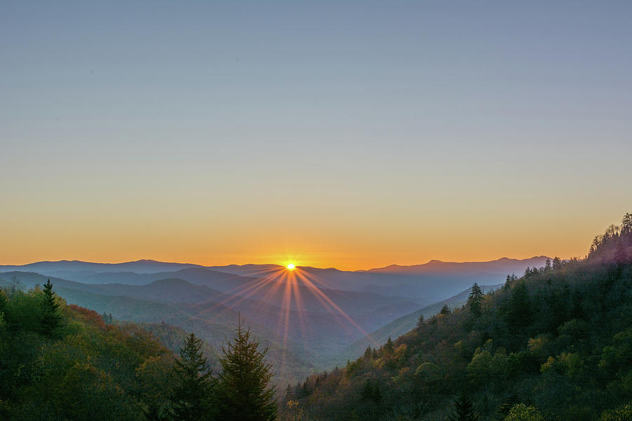 Smoky Mountain Winter Sunrise Photograph by Douglas Wielfaert