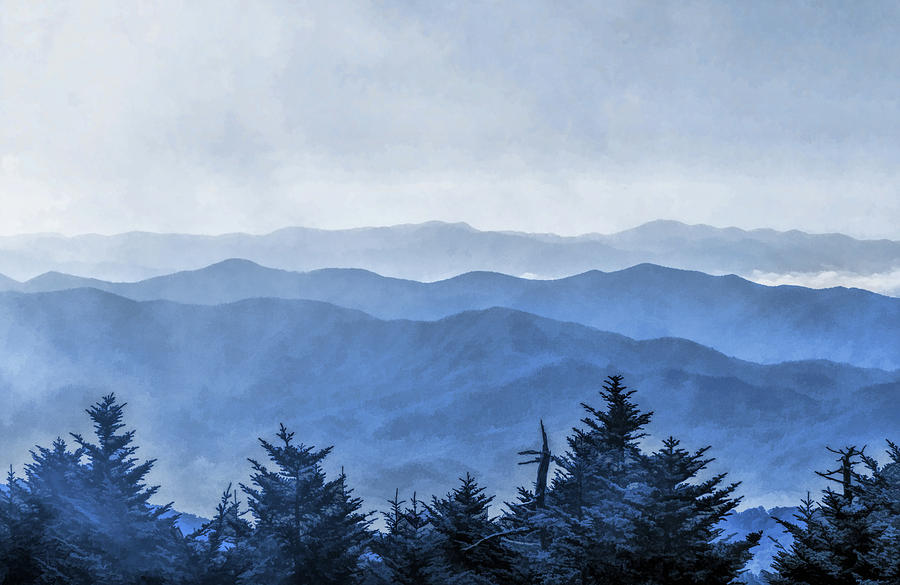Smoky Mountains Morning Fog Painting by Christopher Arndt