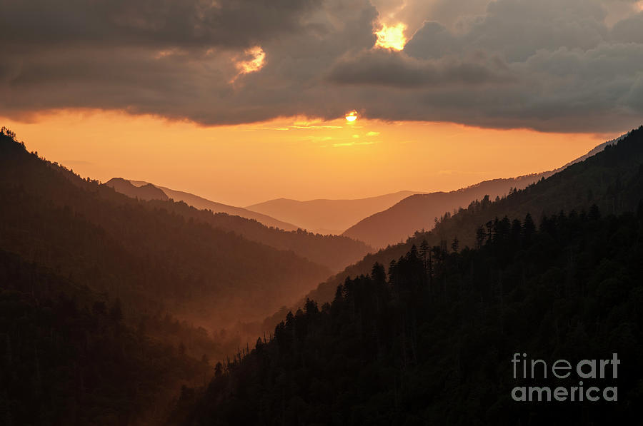 Sunset Photograph - Smoky Mountains Sunset - D010157 by Daniel Dempster