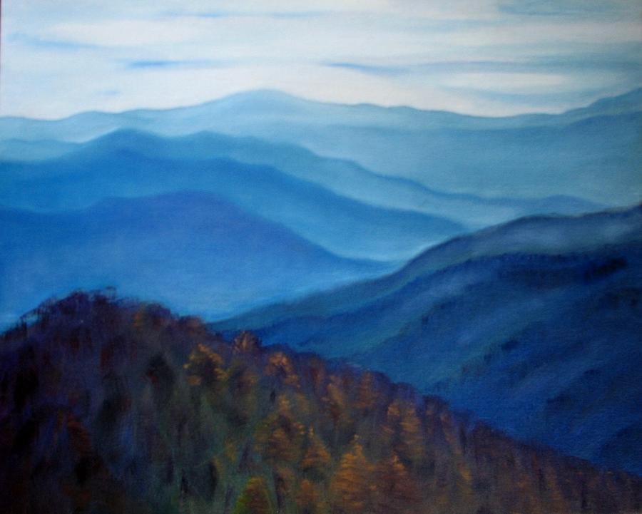 Mountain Painting - Smoky Mountains Tennessee lanscape original oil painting by Natalja Picugina