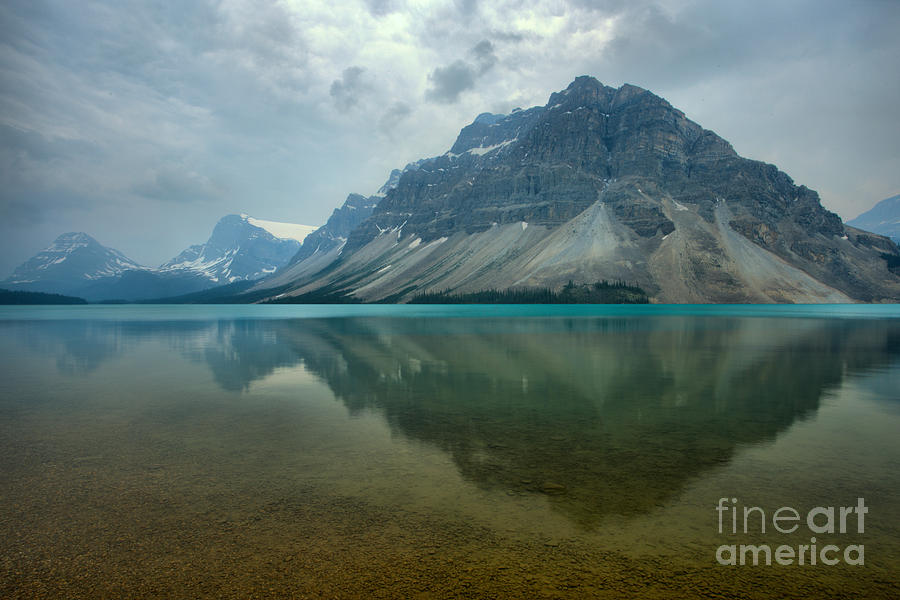 Smoky Skies Over Bow Lake Photograph by Adam Jewell