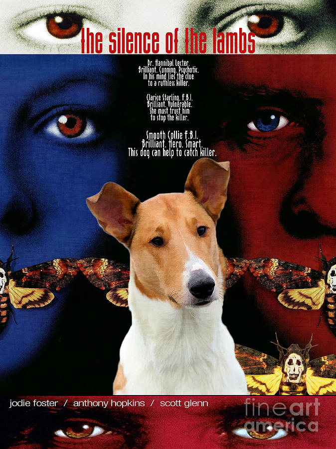 Smooth Collie Art Canvas Print - The Silence of the Lambs Movie Poster Painting by Sandra Sij