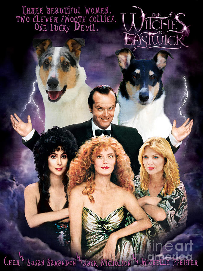Smooth Collie Art Canvas Print - The Witches of Eastwick Movie Poster Painting by Sandra Sij