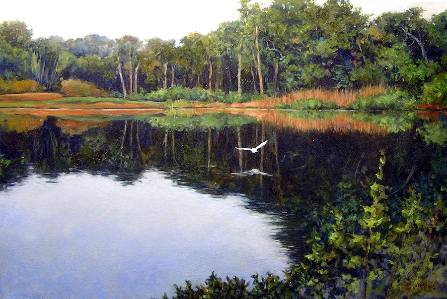 Heron Painting - Smooth Landing by Michel McNinch
