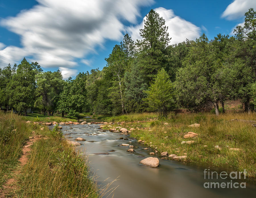 Landscape Photograph - Smooth Mountain Stream by Leo Bounds Landscape Photograph - Smooth Mountain Stream by Leo Bounds