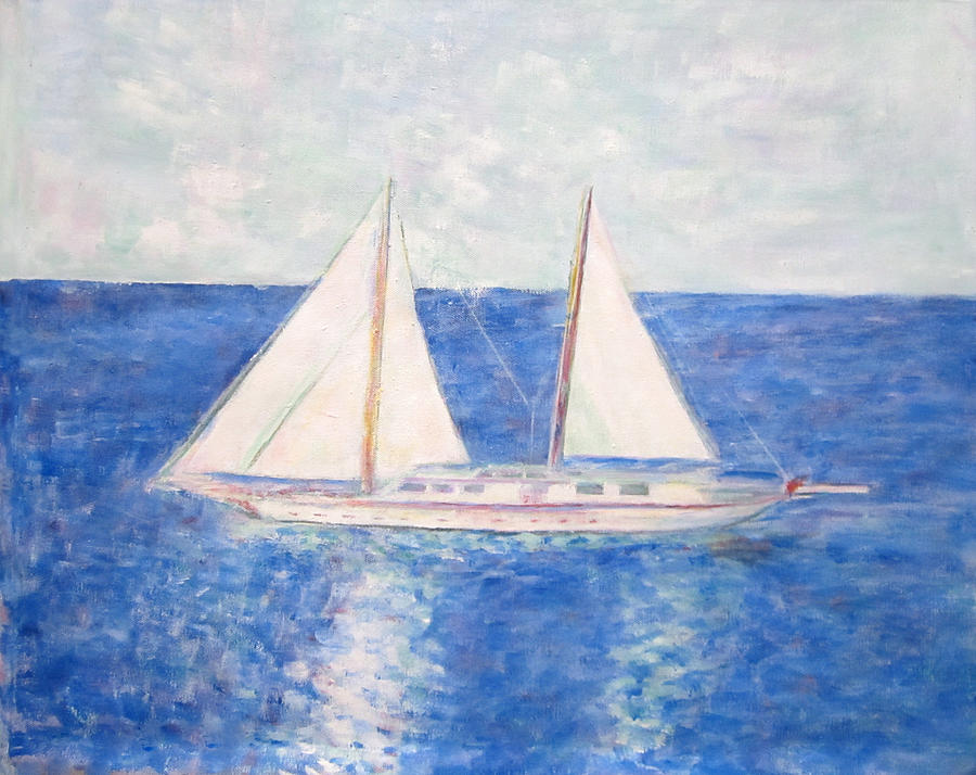 Sailing Around Greek Islands Painting by Glenda Crigger