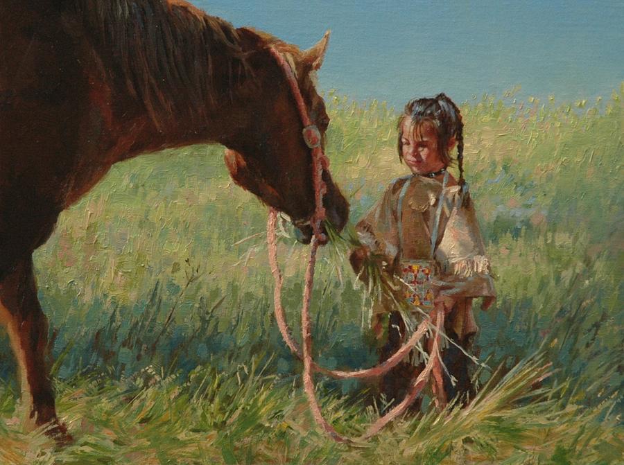 Horse Painting - Snack Time by Jim Clements