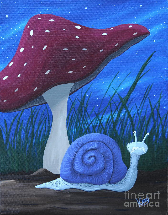 Mushroom Painting - Snail Elliot by Kerri Sewolt