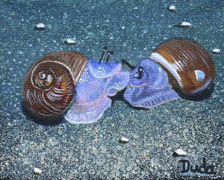 Snail Kisses Painting by Susan Duda