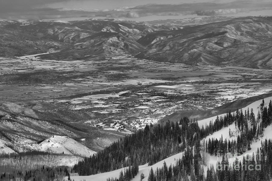 Snake Creek Pass Valley Views Black And White Photograph by Adam Jewell