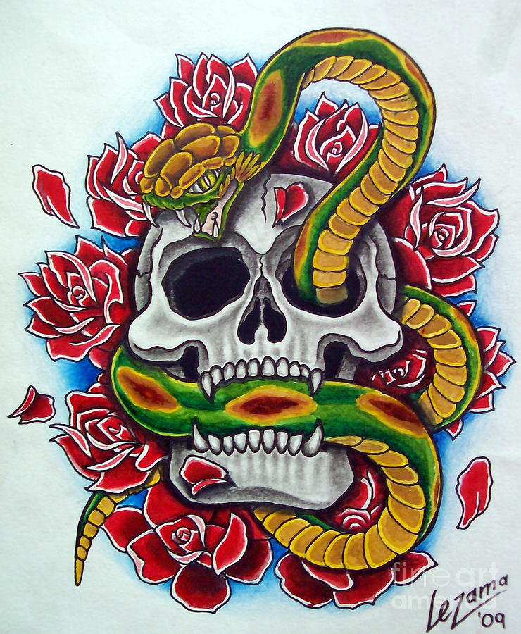 Snake Drawing - Snake Eater by Daniel Lezama
