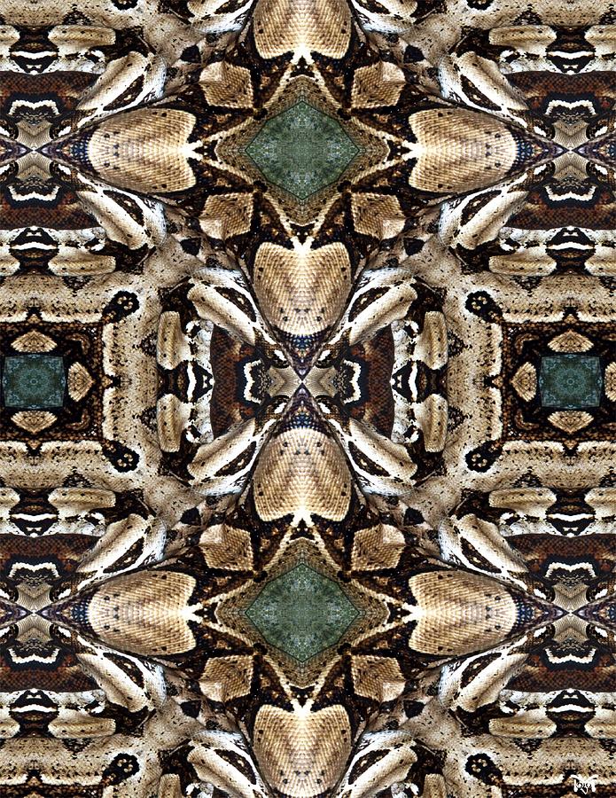 Abstract Digital Art - Snake II by Maria Watt