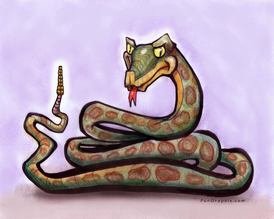 Snake Digital Art by Kevin Middleton